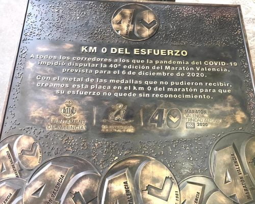 Placa conmemorativa corredores de Valencia