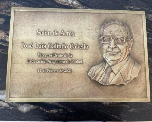 Placa conmemorativa Federación Aragonesa de Fútbol